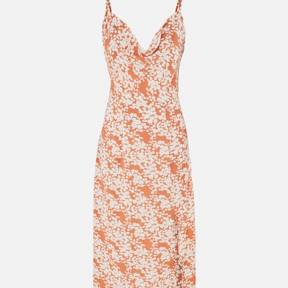 COWL CAMI SLIP MIDI DRESS FLORAL MISGUIDED